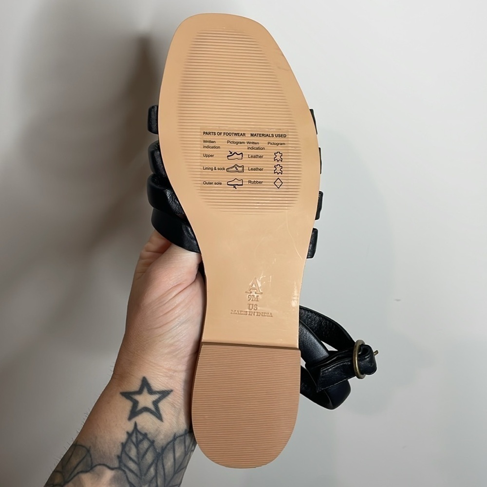 Maeve Anthropologie | Black Woven Puff Sandals Size 9 NWOB - Picture 5 of 6